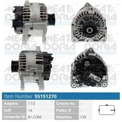 Generator 14 V MEAT & DORIA 55151270