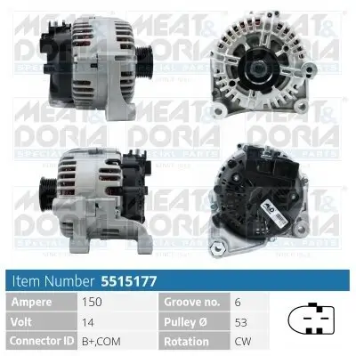 Generator 14 V MEAT & DORIA 5515177