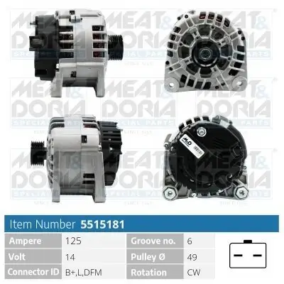 Generator 14 V MEAT & DORIA 5515181