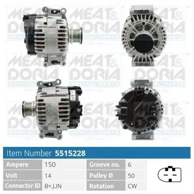 Generator 14 V MEAT & DORIA 5515228