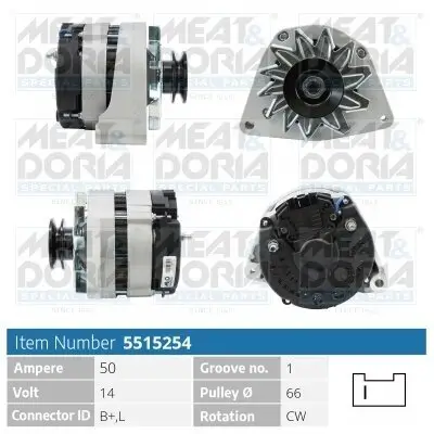Generator 14 V MEAT & DORIA 5515254 Bild Generator 14 V MEAT & DORIA 5515254
