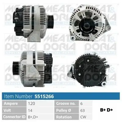 Generator 14 V MEAT & DORIA 5515266