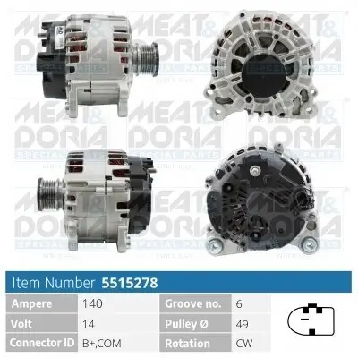 Generator 14 V MEAT & DORIA 5515278