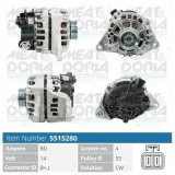 Generator 14 V MEAT & DORIA 5515280