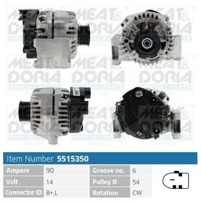Generator 14 V MEAT & DORIA 5515350