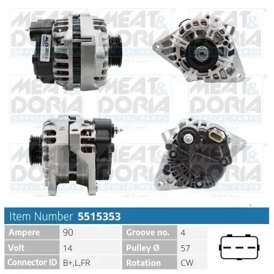 Generator 14 V MEAT & DORIA 5515353 Bild Generator 14 V MEAT & DORIA 5515353