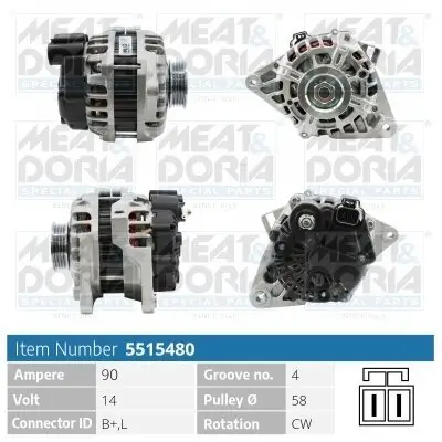 Generator 14 V MEAT & DORIA 5515480