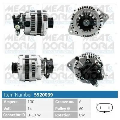 Generator 14 V MEAT & DORIA 5520039