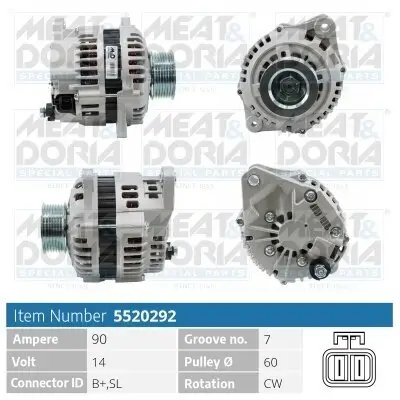 Generator 14 V MEAT & DORIA 5520292