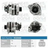 Generator 14 V MEAT & DORIA 5520440