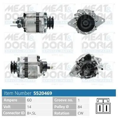 Generator 14 V MEAT & DORIA 5520469 Bild Generator 14 V MEAT & DORIA 5520469