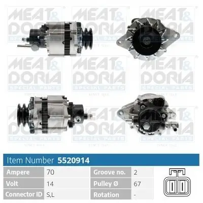 Generator 14 V MEAT & DORIA 5520914 Bild Generator 14 V MEAT & DORIA 5520914