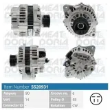 Generator 14 V MEAT & DORIA 5520931