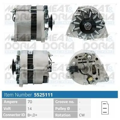 Generator 14 V MEAT & DORIA 5525111