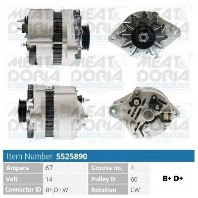 Generator 14 V MEAT & DORIA 5525890