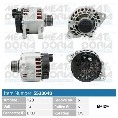 Generator 14 V MEAT & DORIA 5530040
