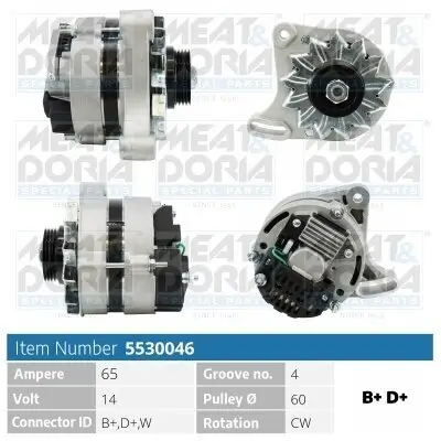 Generator 14 V MEAT & DORIA 5530046 Bild Generator 14 V MEAT & DORIA 5530046