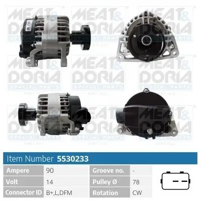 Generator 14 V MEAT & DORIA 5530233