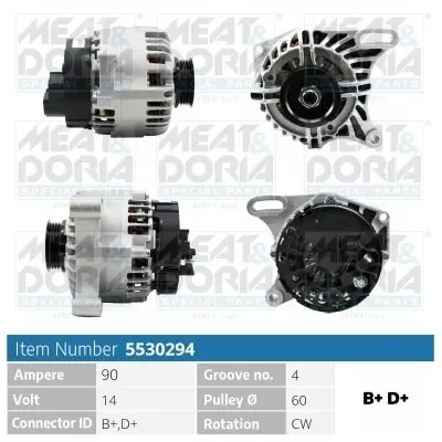 Generator 14 V MEAT & DORIA 5530294