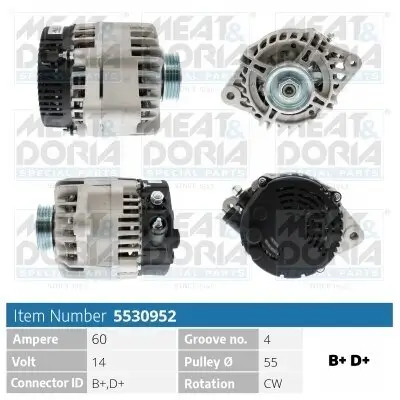 Generator 14 V MEAT & DORIA 5530952