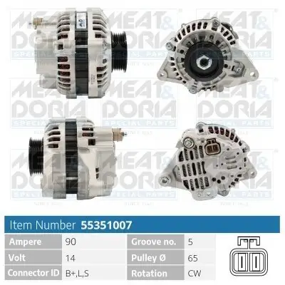 Generator 14 V MEAT & DORIA 55351007