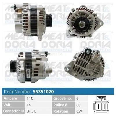 Generator 14 V MEAT & DORIA 55351020