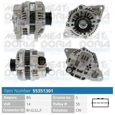 Generator 14 V MEAT & DORIA 55351301