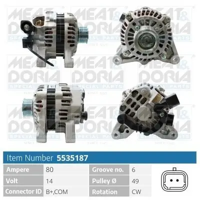 Generator 14 V MEAT & DORIA 5535187