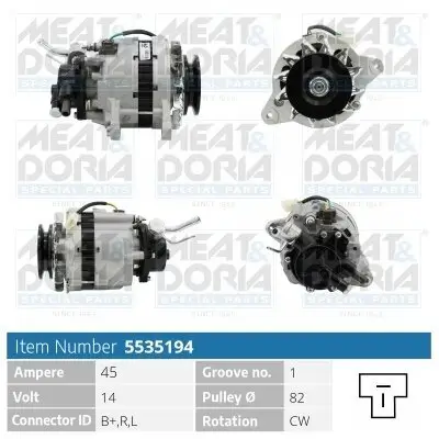 Generator 14 V MEAT & DORIA 5535194