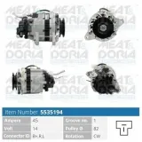 Generator 14 V MEAT & DORIA 5535194