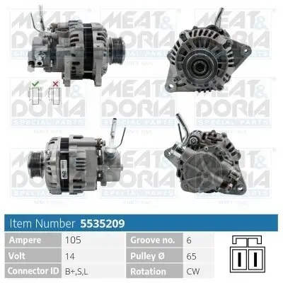 Generator 14 V MEAT & DORIA 5535209 Bild Generator 14 V MEAT & DORIA 5535209