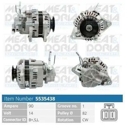 Generator 14 V MEAT & DORIA 5535438