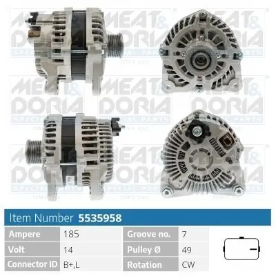 Generator 14 V MEAT & DORIA 5535958