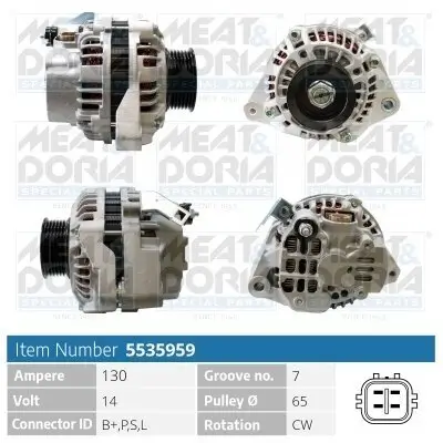Generator 14 V MEAT & DORIA 5535959