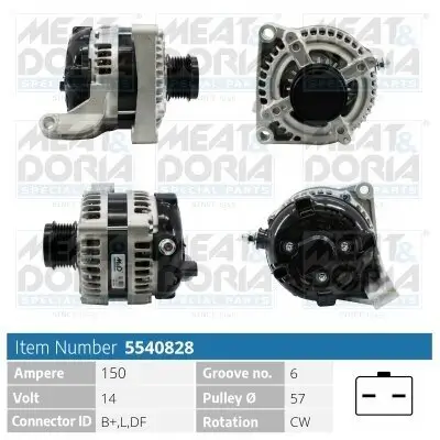 Generator 14 V MEAT & DORIA 5540828