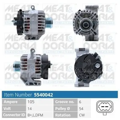 Generator 14 V MEAT & DORIA 5540042