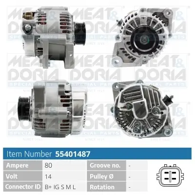 Generator 14 V MEAT & DORIA 55401487 Bild Generator 14 V MEAT & DORIA 55401487