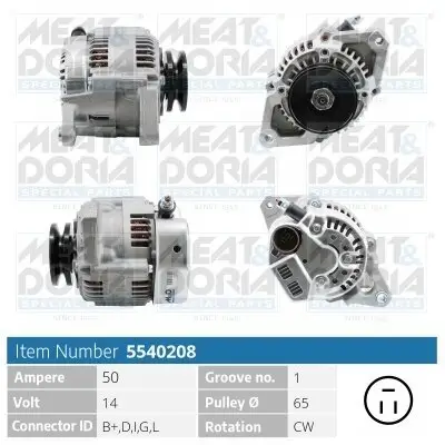 Generator 14 V MEAT & DORIA 5540208