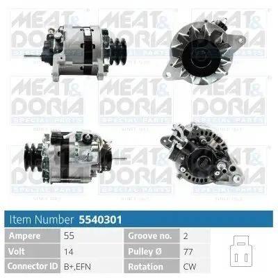 Generator 14 V MEAT & DORIA 5540301 Bild Generator 14 V MEAT & DORIA 5540301