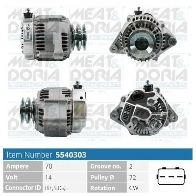 Generator 14 V MEAT & DORIA 5540303 Bild Generator 14 V MEAT & DORIA 5540303