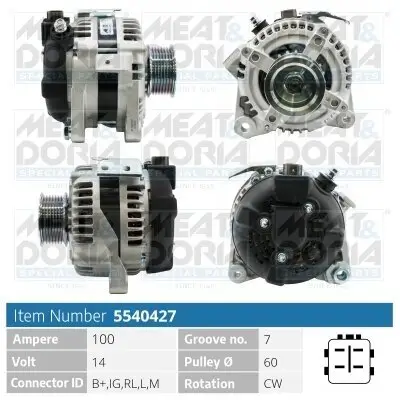 Generator 14 V MEAT & DORIA 5540427