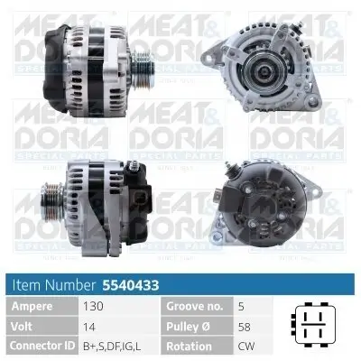 Generator 14 V MEAT & DORIA 5540433