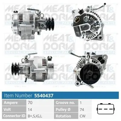 Generator 14 V MEAT & DORIA 5540437