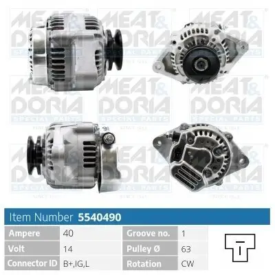 Generator 14 V MEAT & DORIA 5540490