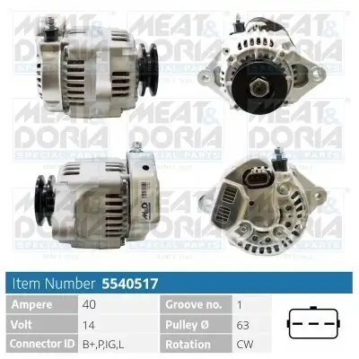 Generator 14 V MEAT & DORIA 5540517