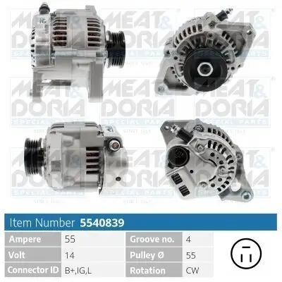 Generator 14 V MEAT & DORIA 5540839