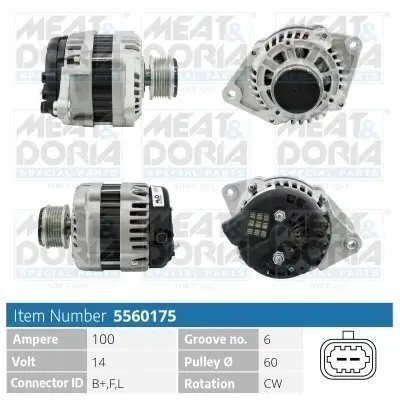 Generator 14 V MEAT & DORIA 5560175