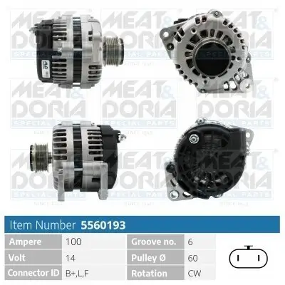Generator 14 V MEAT & DORIA 5560193