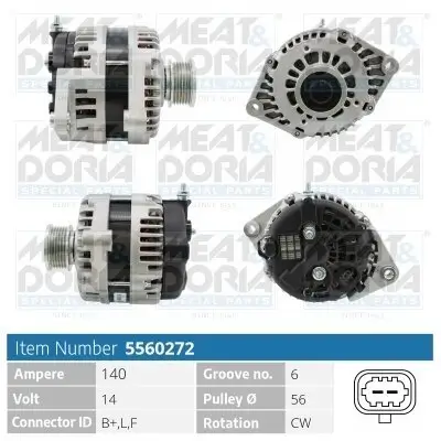 Generator 14 V MEAT & DORIA 5560272
