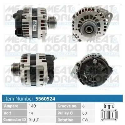 Generator 14 V MEAT & DORIA 5560524